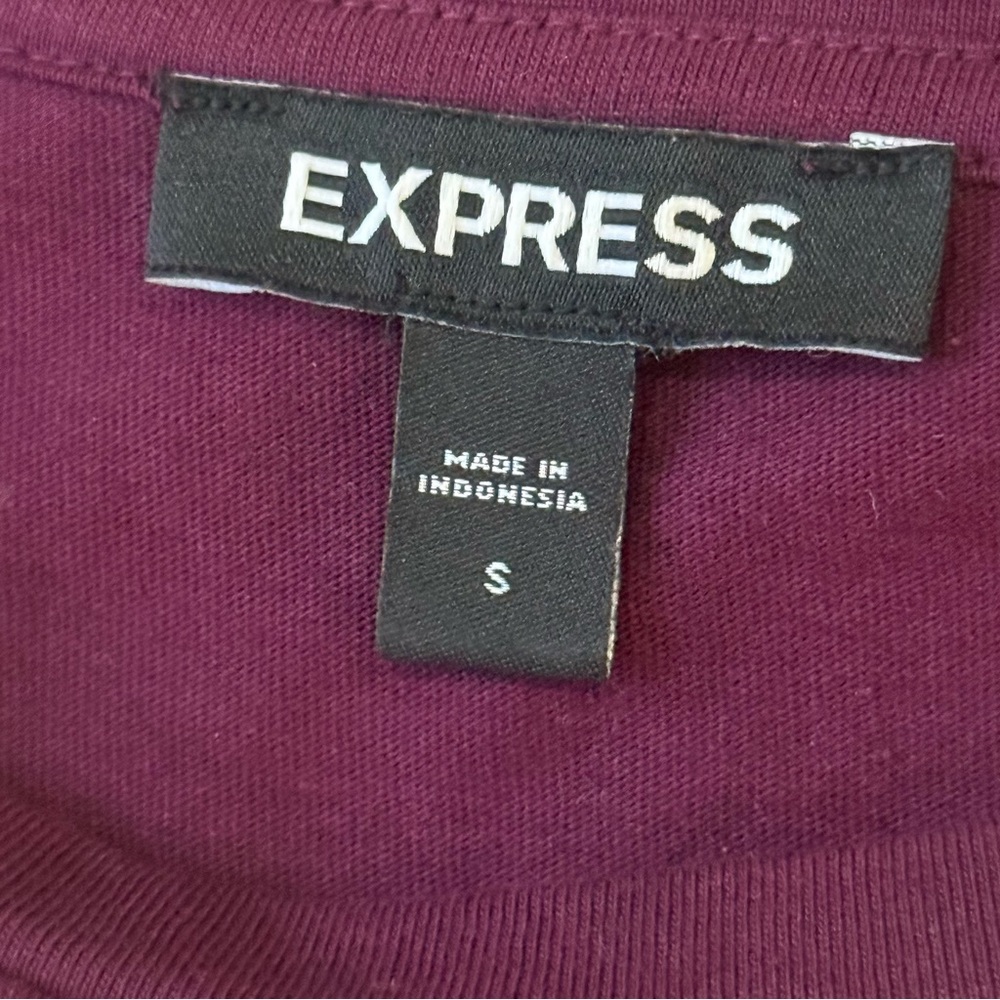 Express Burgundy Puff Sleeve Top - Picture 4 of 4